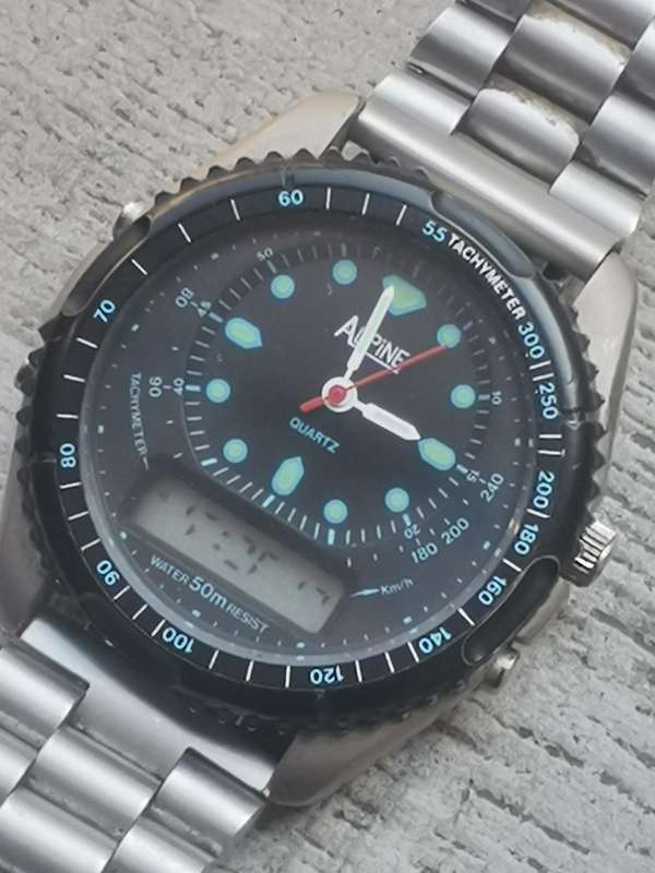Men's Vintage Alpine Analog/Digital Watch