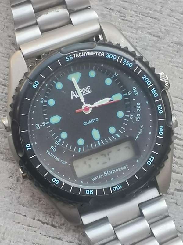 Men's Vintage Alpine Analog/Digital Watch