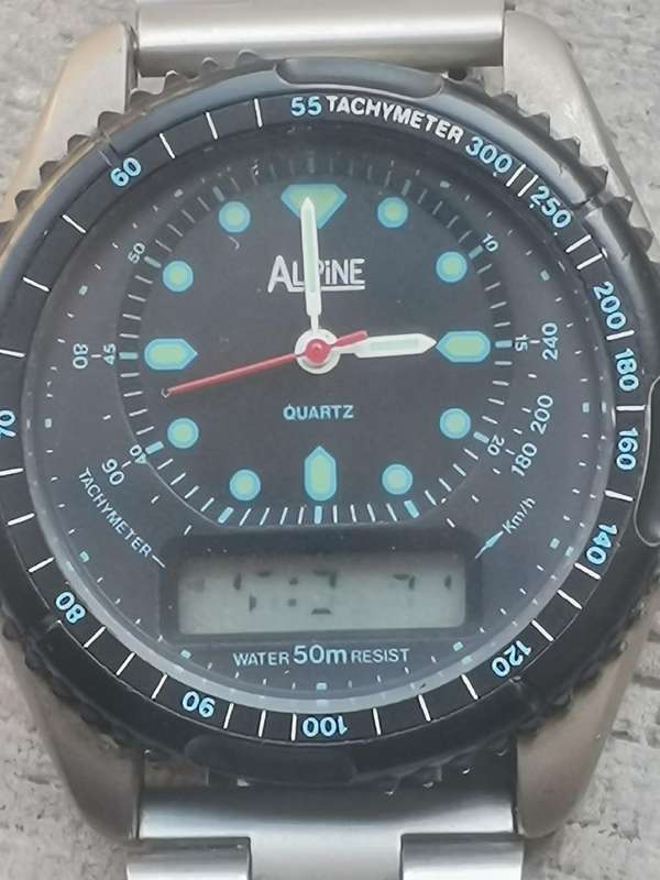 Men's Vintage Alpine Analog/Digital Watch