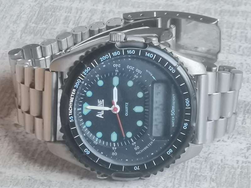 Men's Vintage Alpine Analog/Digital Watch