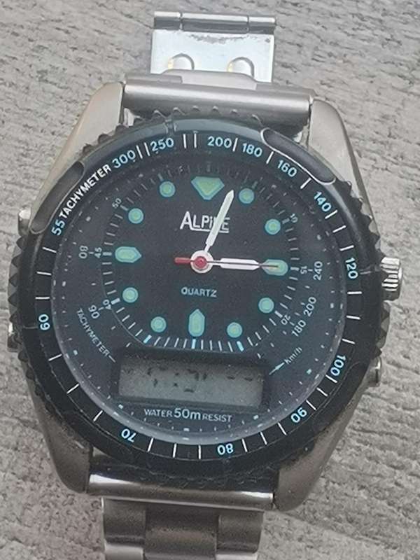 Men's Vintage Alpine Analog/Digital Watch