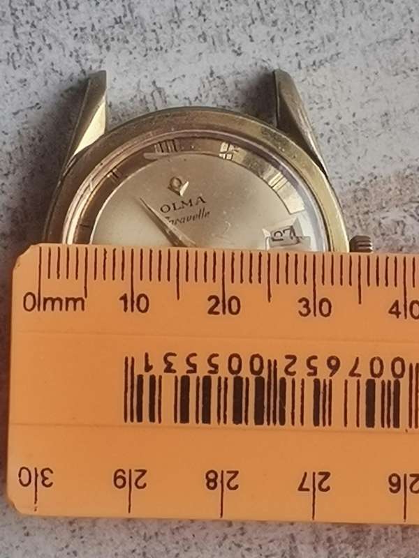 MENS VINTAGE OLMA CARAVELLE AUTOMATIC 25 JEWELS 20 MICRON GOLD WATCH FOR RESTORATION OR REPAIRS