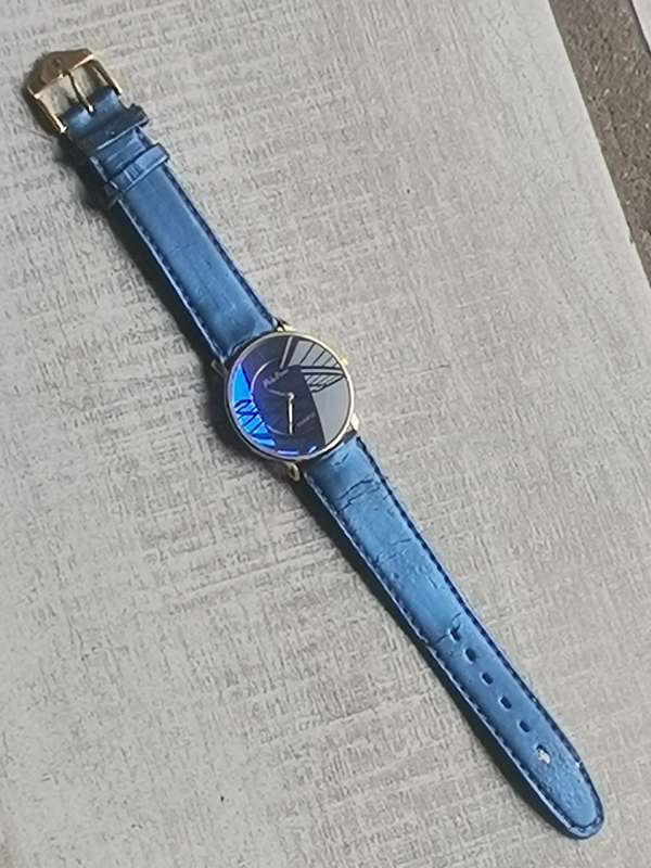 LADIES ALL BLUE PHILIP PERSIO SWISS MADE WATCH IN EXCELLENT WORKING CONDITION