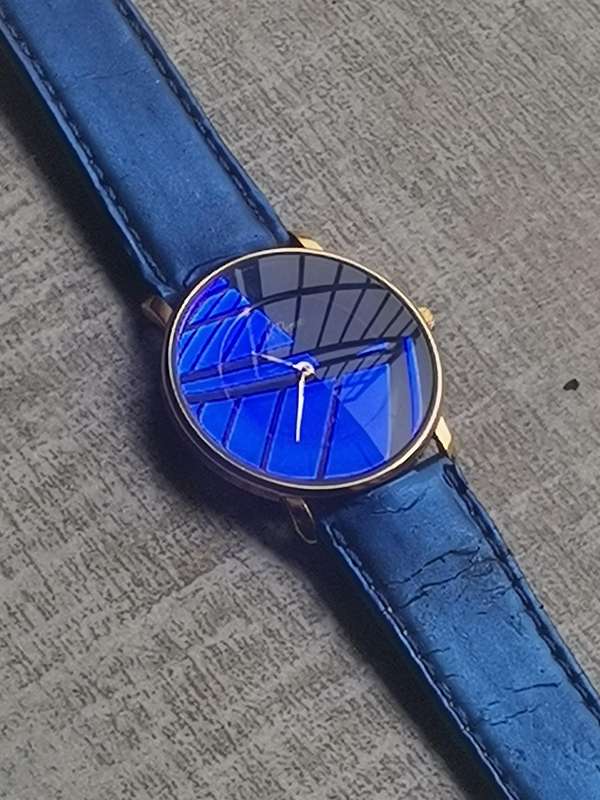 LADIES ALL BLUE PHILIP PERSIO SWISS MADE WATCH IN EXCELLENT WORKING CONDITION
