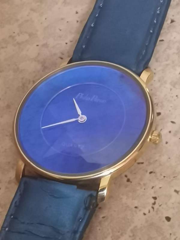 LADIES ALL BLUE PHILIP PERSIO SWISS MADE WATCH IN EXCELLENT WORKING CONDITION