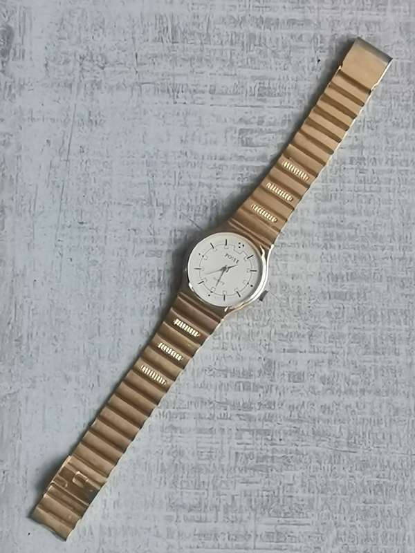 MENS VINTAGE POISE GOLD PLATED WATCH IN EXCELLENT WORKING CONDITION