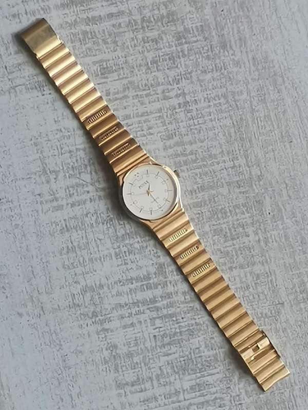 MENS VINTAGE POISE GOLD PLATED WATCH IN EXCELLENT WORKING CONDITION