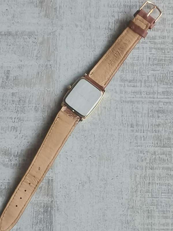 MENS GOLD PLATED POISE WATCH WITH 2 EXTRA STRAPS IN EXCELLENT WORKING CONDITION