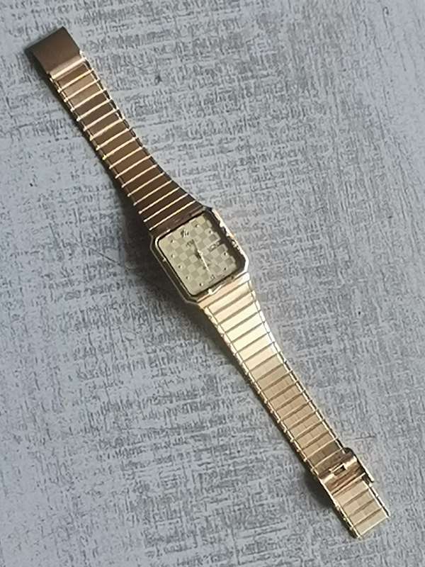 MENS POISE GOLD PLATED WATCH WITH DAY/DATE FUNCTION IN EXCELLENT WORKING CONDITION