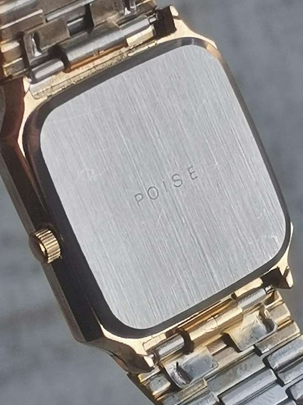 MENS POISE GOLD PLATED WATCH WITH DAY/DATE FUNCTION IN EXCELLENT WORKING CONDITION