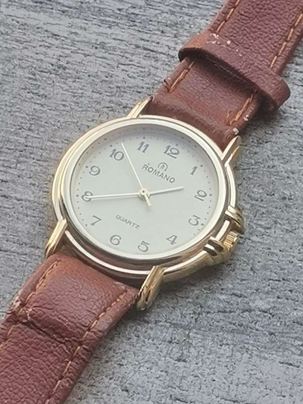 MENS VINTAGE ROMANO GOLD PLATED WATCH IN EXCELLENT WORKING CONDITION