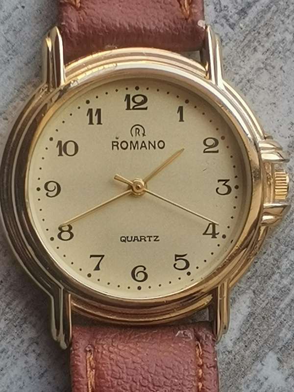 MENS VINTAGE ROMANO GOLD PLATED WATCH IN EXCELLENT WORKING CONDITION