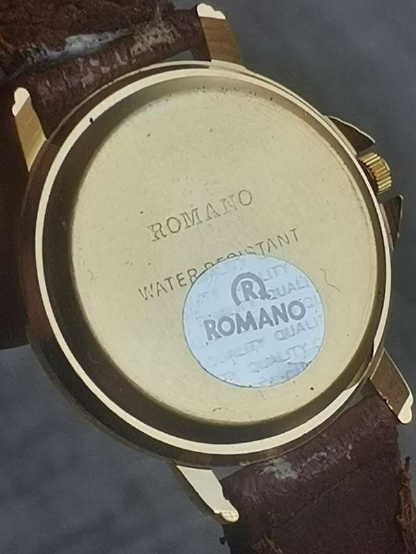 MENS VINTAGE ROMANO GOLD PLATED WATCH IN EXCELLENT WORKING CONDITION