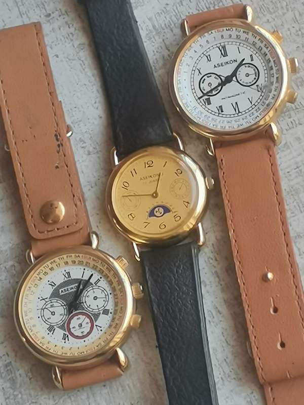 MENS VINTAGE ASEIKON MANUAL WIND WATCH COLLECTION - ALL WORKS READ DESCRIPTION