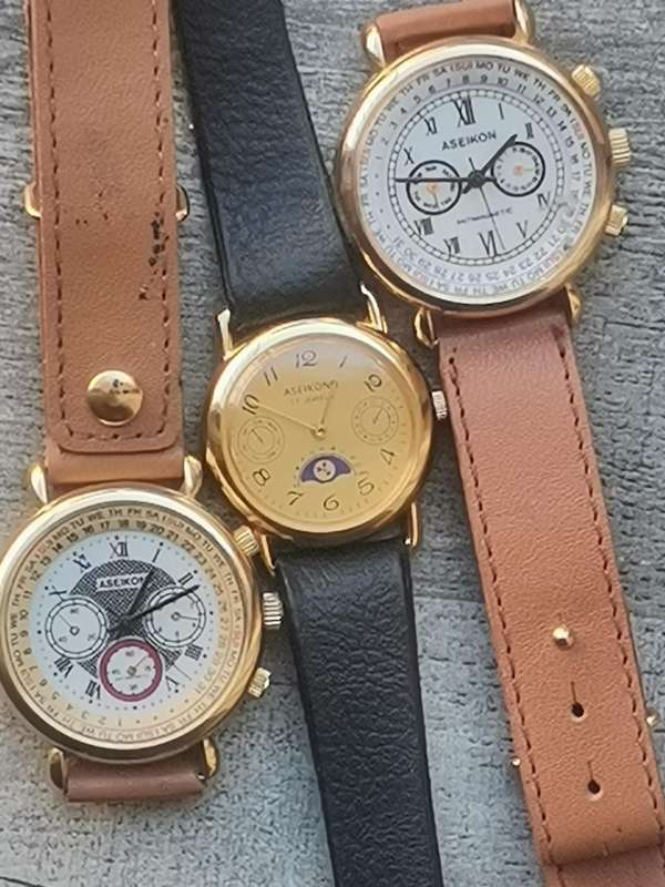MENS VINTAGE ASEIKON MANUAL WIND WATCH COLLECTION - ALL WORKS READ DESCRIPTION