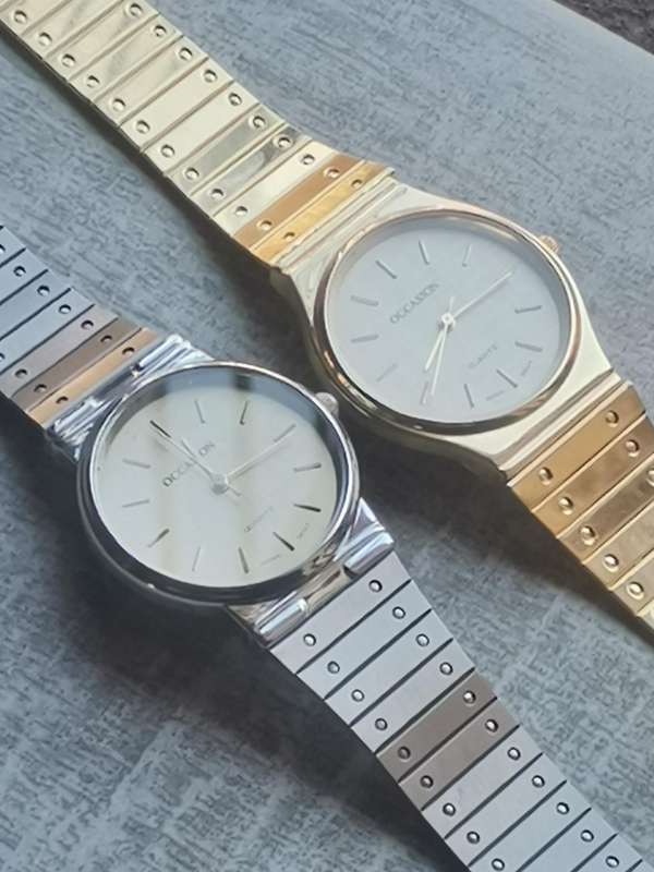 MENS OCCASION GOLD AND SILVER WATCH SET IN EXCELLENT WORKING CONDITION - BIDDING FOR BOTH