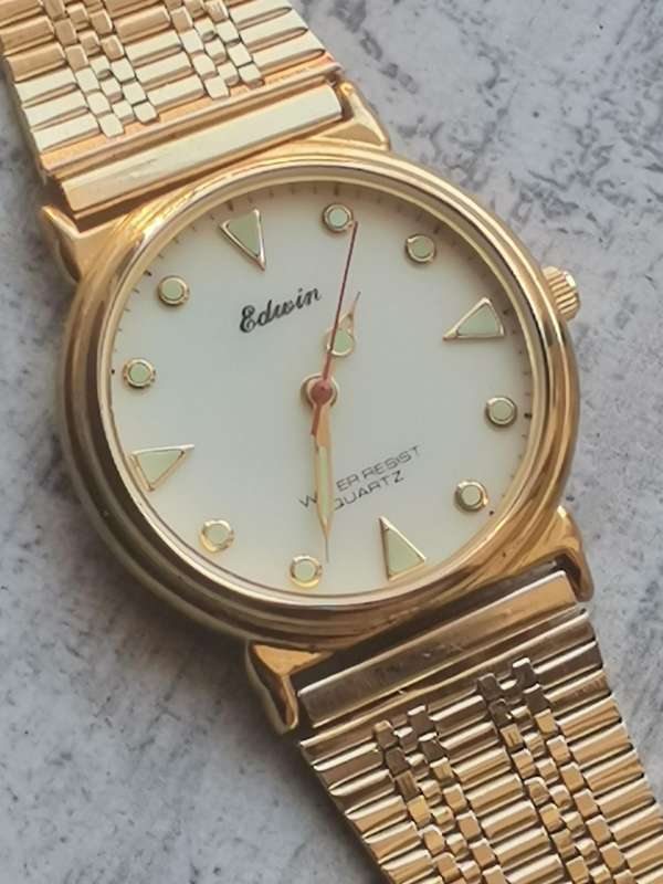 MENS GOLD EDWIN WATCH IN EXCELLENT WORKING CONDITION