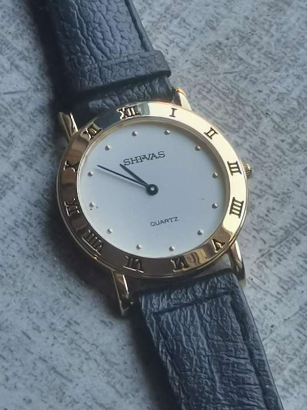 MENS SHIVAS ULTRA THIN GOLD WATCH IN EXCELLENT WORKING CONDITION