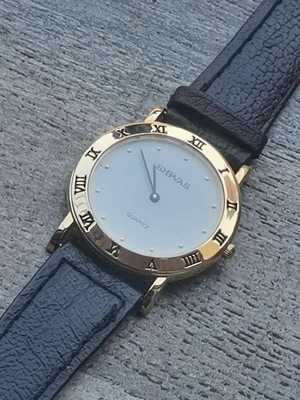 MENS SHIVAS ULTRA THIN GOLD WATCH IN EXCELLENT WORKING CONDITION