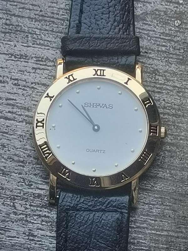 MENS SHIVAS ULTRA THIN GOLD WATCH IN EXCELLENT WORKING CONDITION