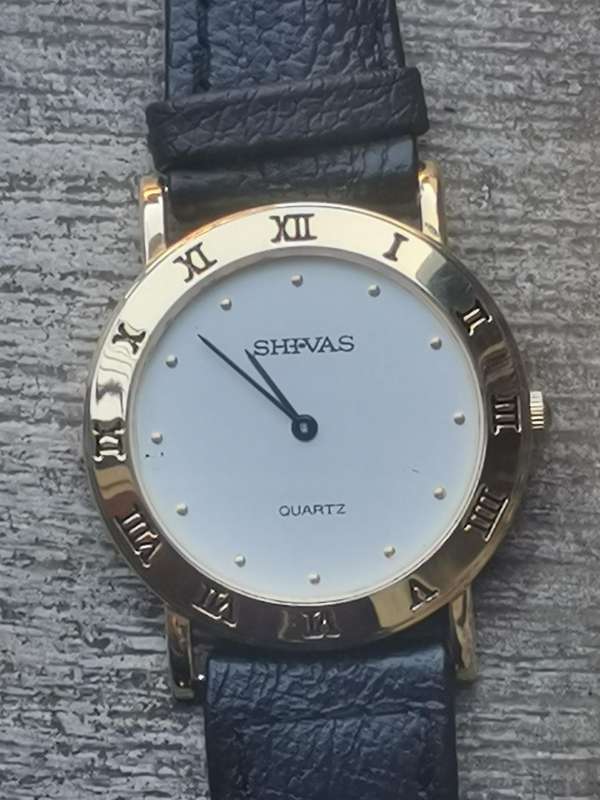 MENS SHIVAS ULTRA THIN GOLD WATCH IN EXCELLENT WORKING CONDITION