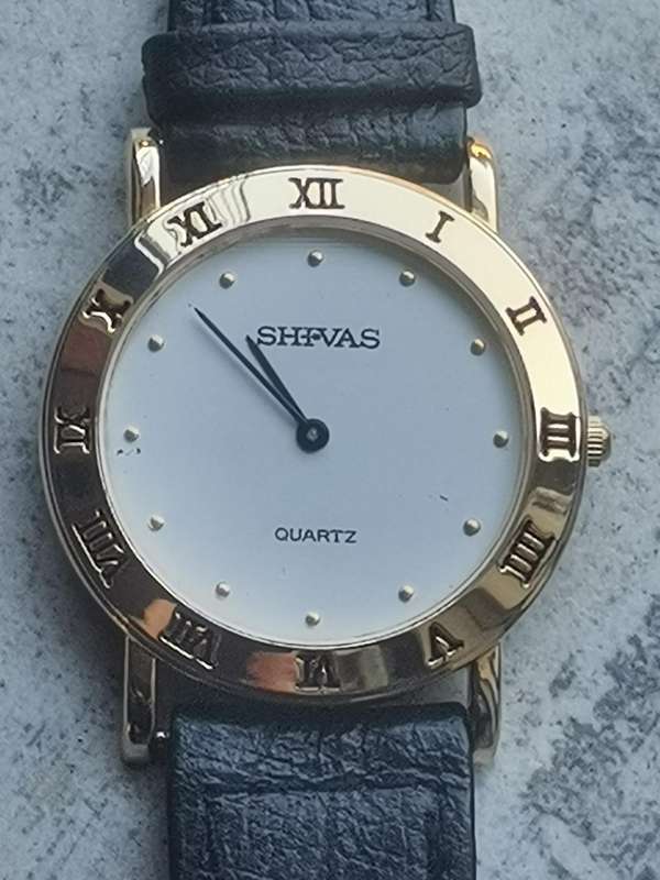 MENS SHIVAS ULTRA THIN GOLD WATCH IN EXCELLENT WORKING CONDITION