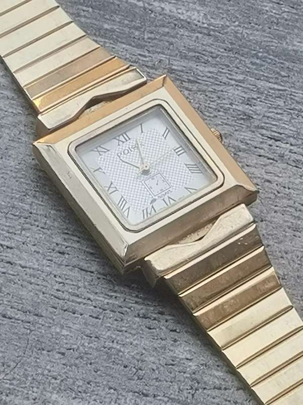 MENS GOLD POISE WATCH IN EXCELLENT WORKING CONDITION