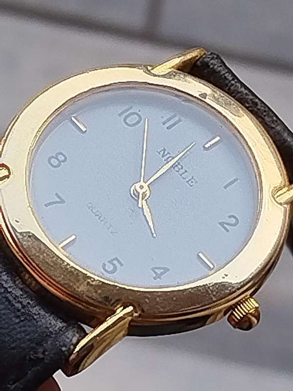 MENS VINTAGE NOBLE GOLD PLATED WATCH IN EXCELLENT WORKING CONDITION