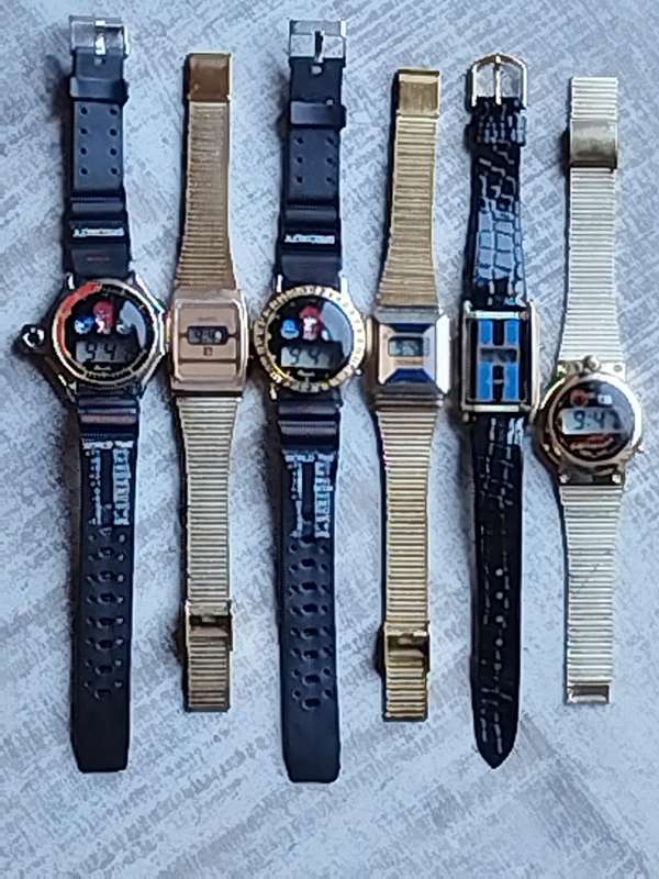 MENS VINTAGE DIGITAL WATCH COLLECTION ALL IN GOOD WORKING COND - BIDDING FOR ALL 6 WATCHES
