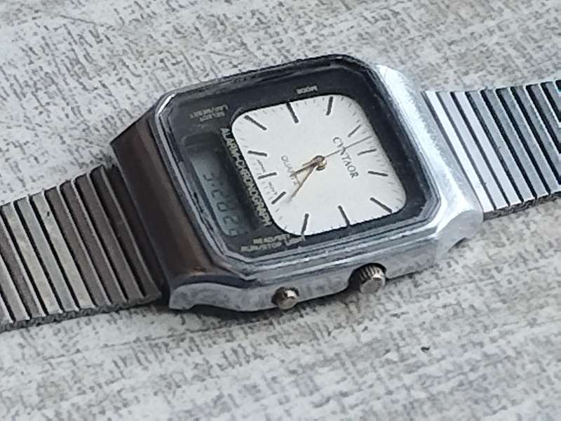 Men's Vintage Cyntaor Stainless Steel Analog/Digital Watch