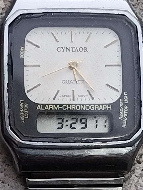 Men's Vintage Cyntaor Stainless Steel Analog/Digital Watch
