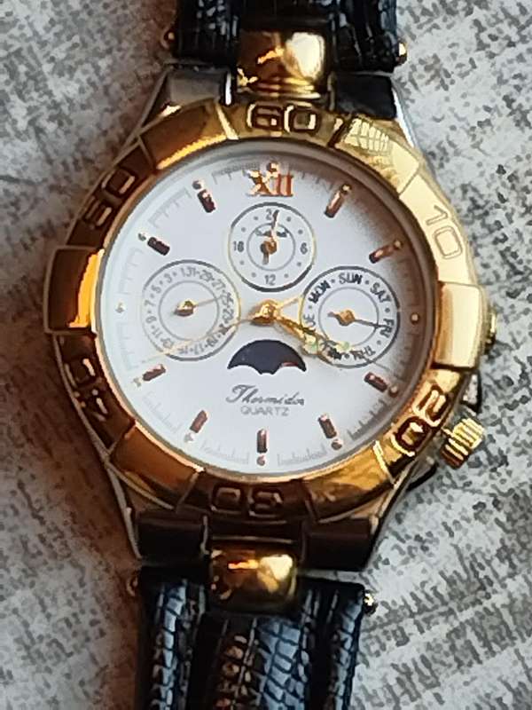 MENS VINTAGE THERMIDOR GOLD WATCH IN EXCELLENT WORKING CONDITION
