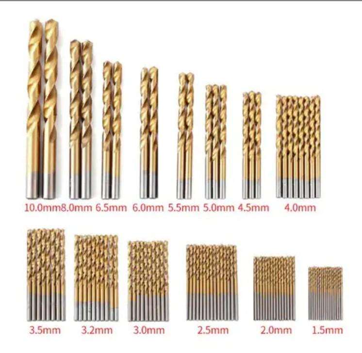 99PCS Titanium Coated Twist Drill Bit Set with Case
