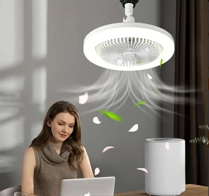Ceiling Light With Fan, Adjustable Brightness, Aroma Diffuser, And Cooling Fan With LED Light In E27