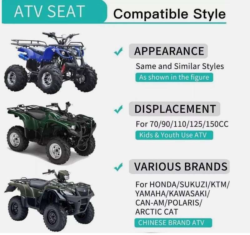 Black foam Seat for 50cc 70cc 110cc 125cc ATV Quad bike Foxico Atomik Hunter