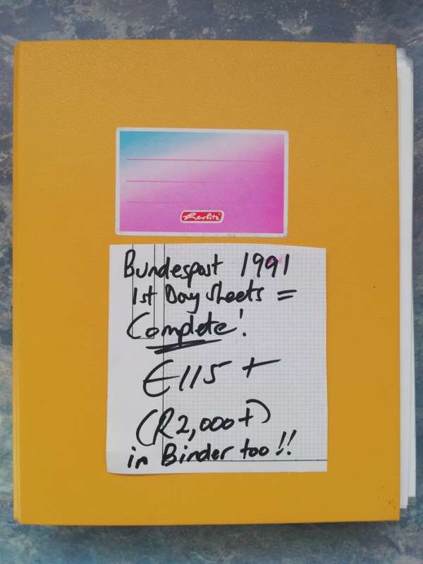 Germany 1991 1st day Sheets (Lot931)