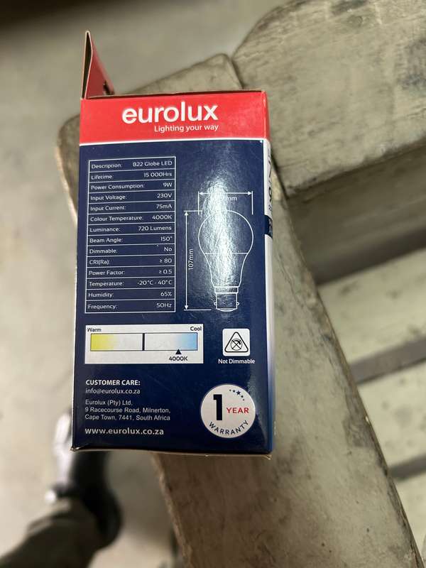 EUROLUX LED 9W A60 E27 5 PACK 720 LUMENS