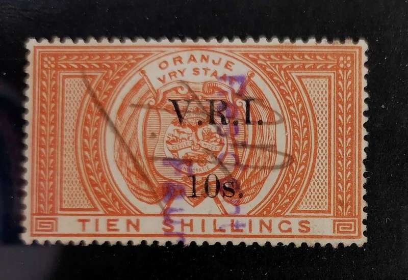 ORANGE FREE STATE OVERPRINT VRI TEN SHILLINGS