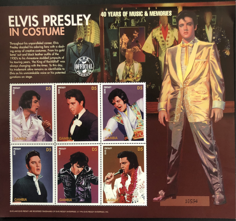 ELVIS PRESLEY GAMBIA STAMPS