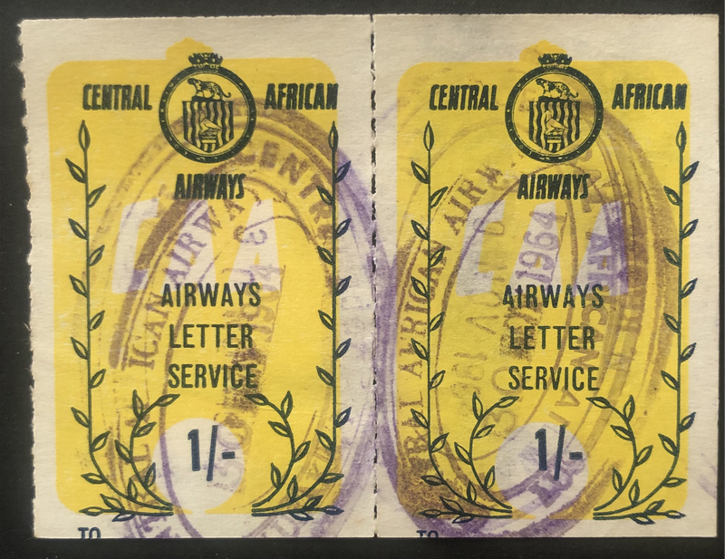 CENTRAL AFRICA AIRWAY RECEIPT 1954