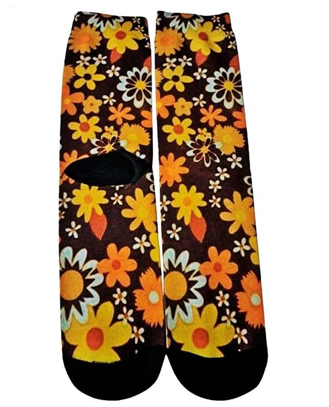 Retro Style Novelty Socks - Iconic 1970's Flower Mattress Pattern