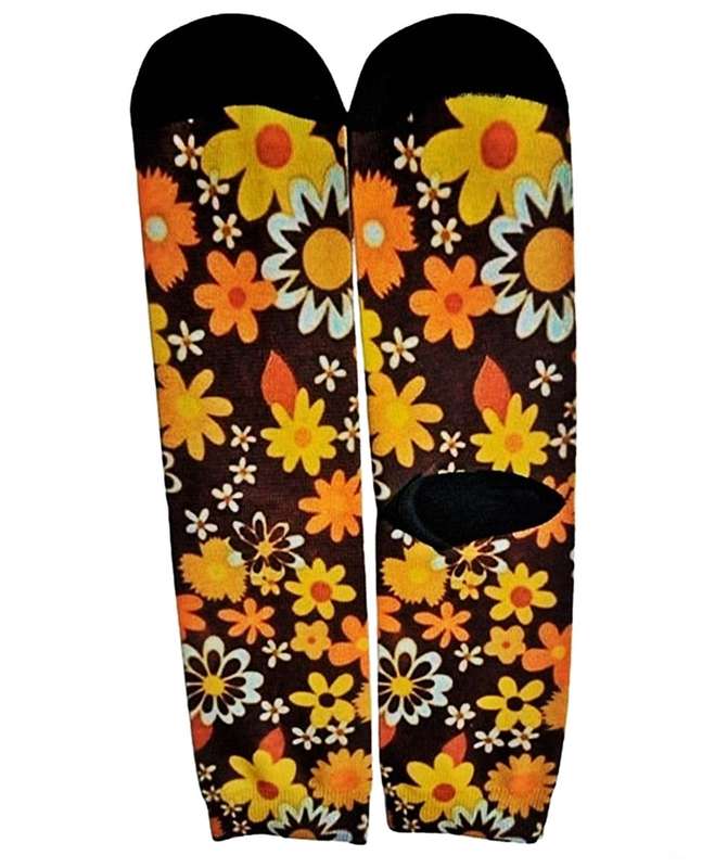 Retro Style Novelty Socks - Iconic 1970's Flower Mattress Pattern