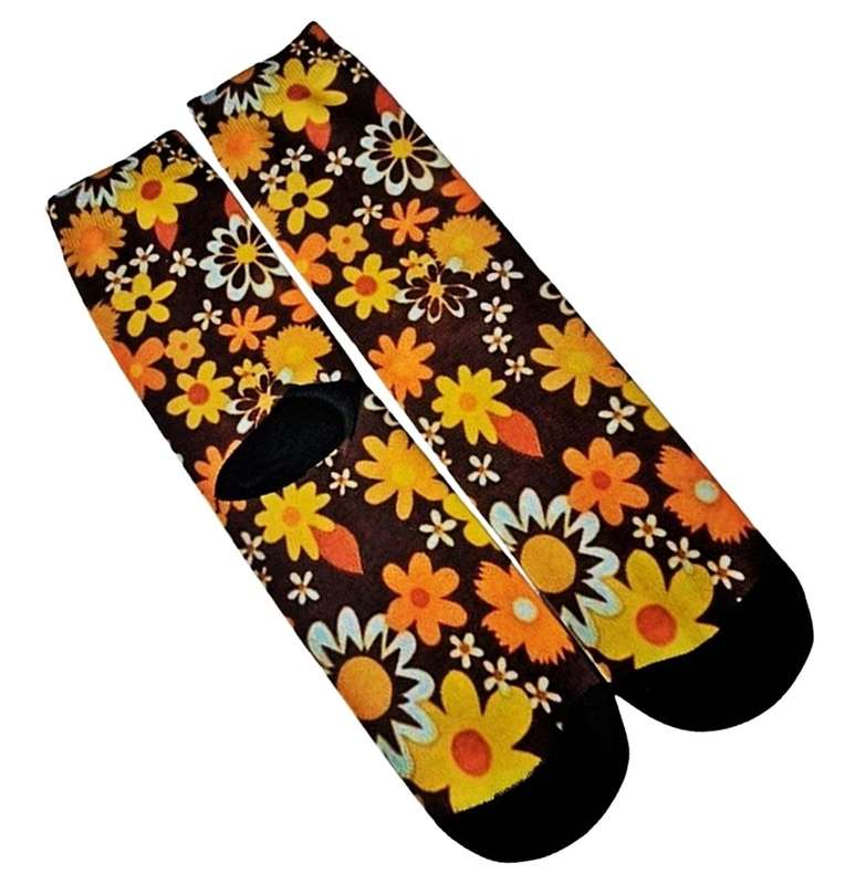 Retro Style Novelty Socks - Iconic 1970's Flower Mattress Pattern