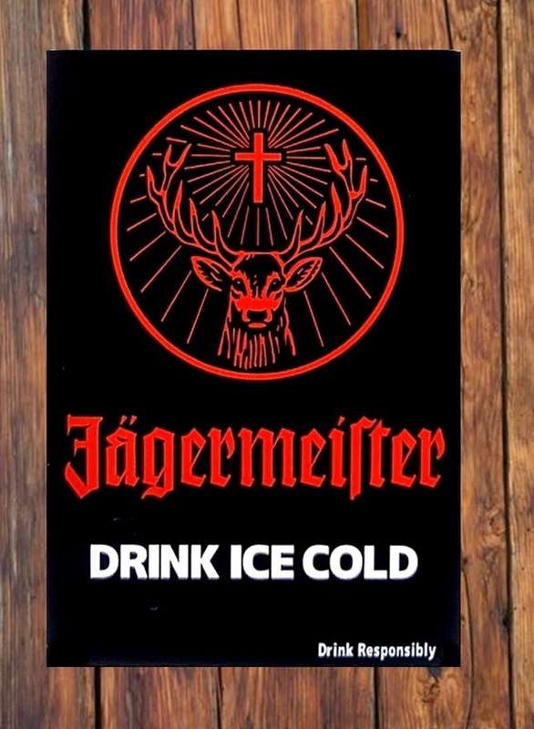 Jagermeister Vintage Style Metal Bar Sign for Cafe Bar Pub Wall Decor