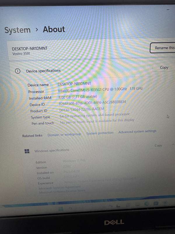 Dell Vostro 15 3000 15.6-inch FHD Laptop - 10th Gen i5 1TB+SSD 8GB RAM Win 11 Pro
