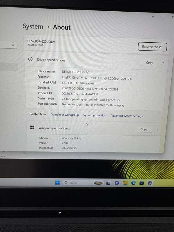 Lenovo ThinkPad P52 8th Gen Hexa Core i7 64GB DDR4 512GB SSD Quadro Graphics