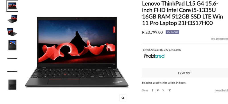 Lenovo ThinkPad L15 G4 13th Gen i5 512GB SSD 16GB DDR4 15.6" FHD