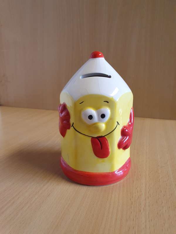 Ceramic Crayon Shape Money Box - height 15cm width 9cm