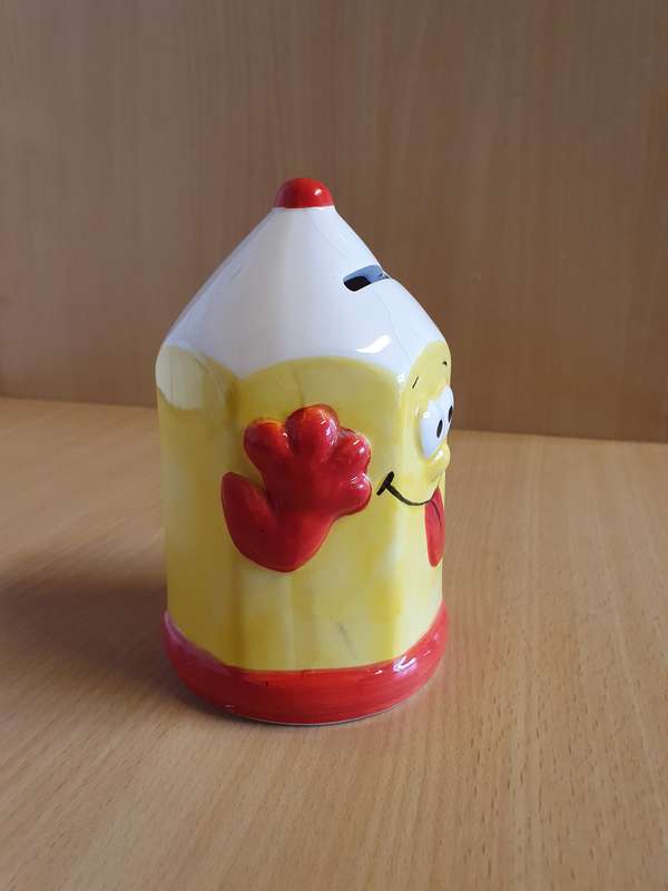 Ceramic Crayon Shape Money Box - height 15cm width 9cm