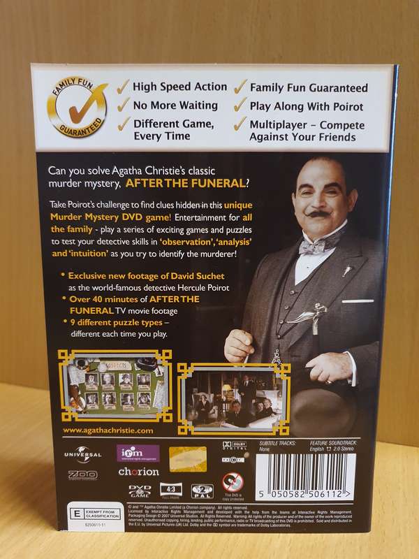 DVD GAME - Agatha Christie - Poirot - Murder Mystery Game - After the Funeral